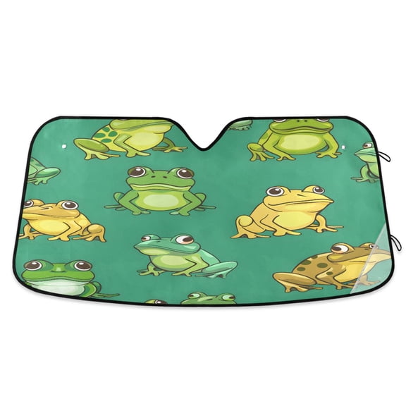 ALAZA Cartoon Frog Windshield Sun Shade Car Foldable Visor Block UV Rays Protector 55"x27.6"