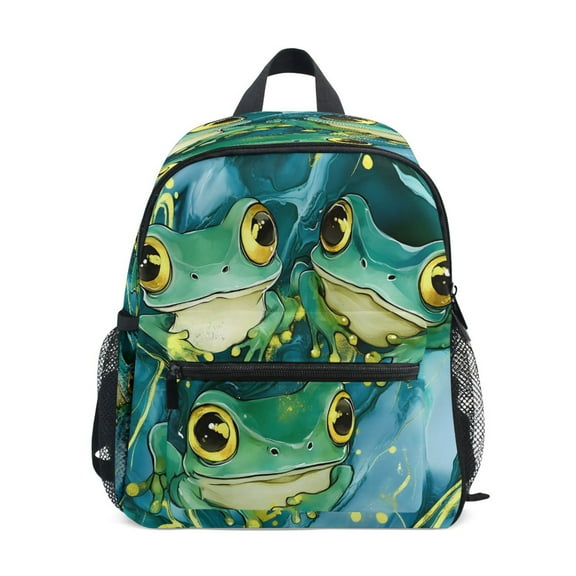 ALAZA Cartoon Frogs Marble School Backpack Small Bookbag Mini Bags