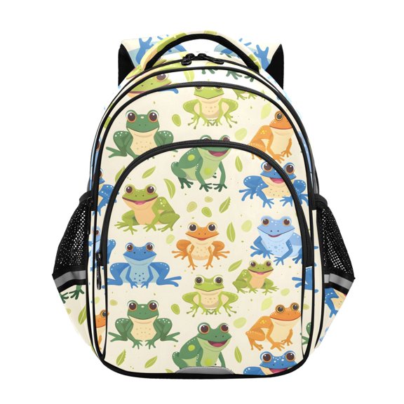 ALAZA Cartoon Frogs School Backpack Elementary Bag Bookbag Travel Rucksack