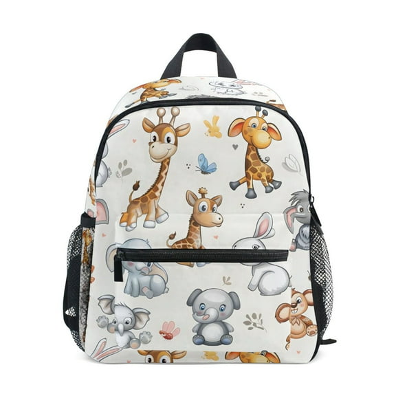 ALAZA Cartoon Giraffes Elephants Rabbits School Backpack Small Bookbag Mini Bags