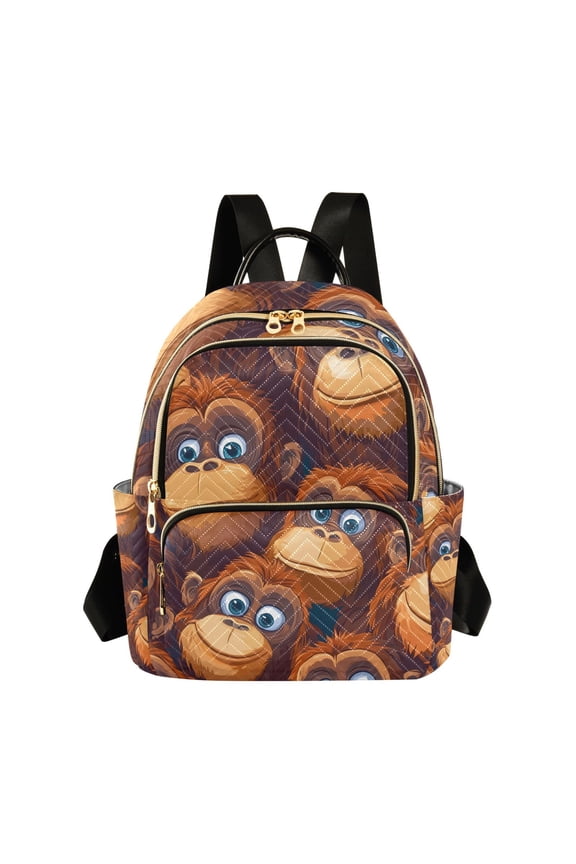 Cartoon Gorillas Womens Travel Laptop Backpack Large Daypack Ladies Shoulder Bags S