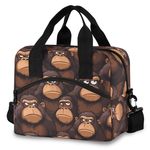 ALAZA Cartoon Gorillas-a1 Insulated Lunch Box Large Reusable Cooler Bag with Shoulder Strap
