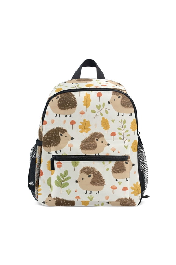 Cartoon Hedgehog Leaf School Backpack Small Bookbag Mini Bags