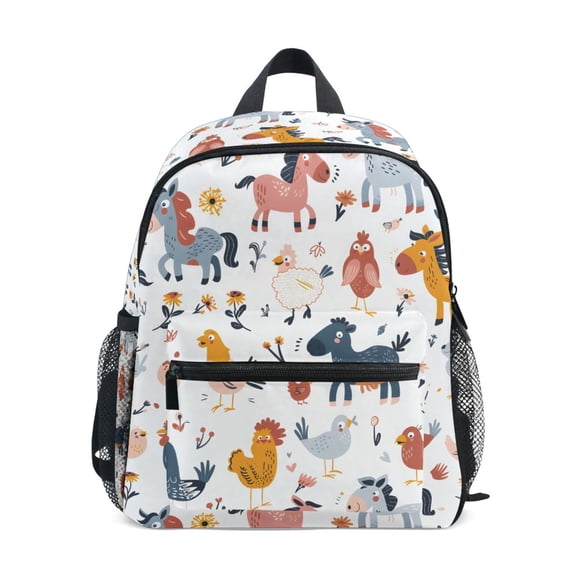 ALAZA Cartoon Horse Chicken School Backpack Small Bookbag Mini Bags