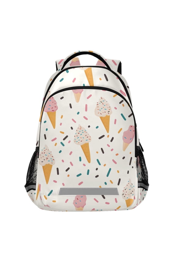 Cartoon Ice Cream Pattern Backpack Elementary School Bags Student Bookbag Travel Rucksack