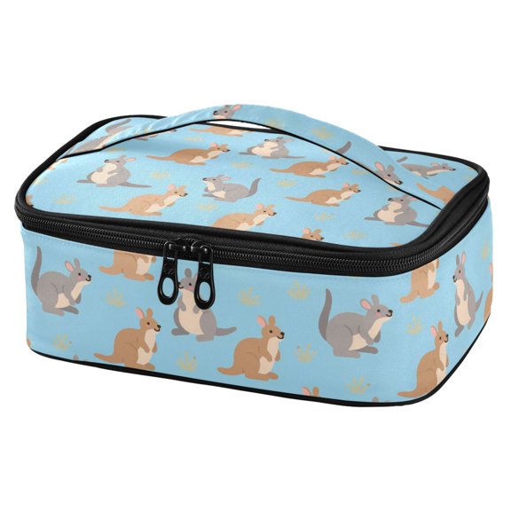ALAZA Cartoon Kangaroo Blue Lunch Box Insulated Cooler Tote Bag Reusable School Picnic Travel Office