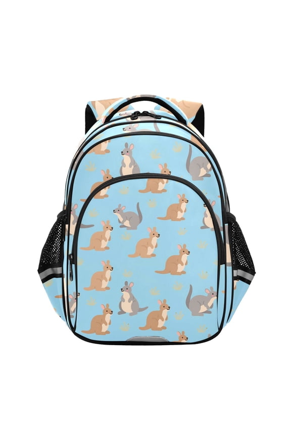 Cartoon Kangaroo Blue School Backpack Elementary Bag Bookbag Travel Rucksack