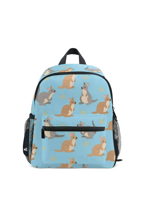 Cartoon Kangaroo Blue School Backpack Small Bookbag Mini Bags