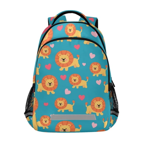 ALAZA Cartoon Lion and Heart Backpack Elementary School Bag Bookbag Travel Rucksack