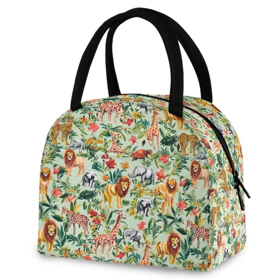 ALAZA Cartoon Lions Animal Insulated Lunch Box Reusable Cooler Tote Bag Work Office Picnic