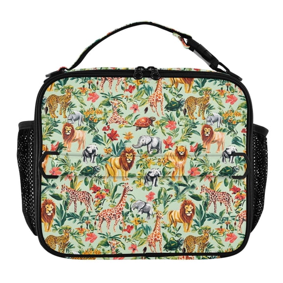 ALAZA Cartoon Lions Animal Lunch Box Insulated Lunch Bag Cooler Tote with Shoulder Strap