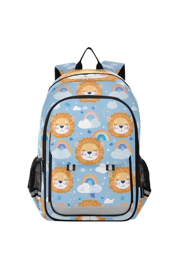 Cartoon Lions and Rainbows Laptop Backpack Purse Travel Bag Casual School Bookbag Rucksack for Women Men