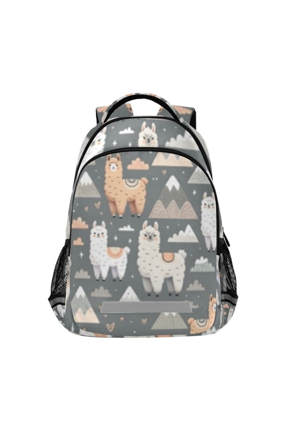 Cartoon Llamas Backpack Elementary School Bag Bookbag Travel Rucksack