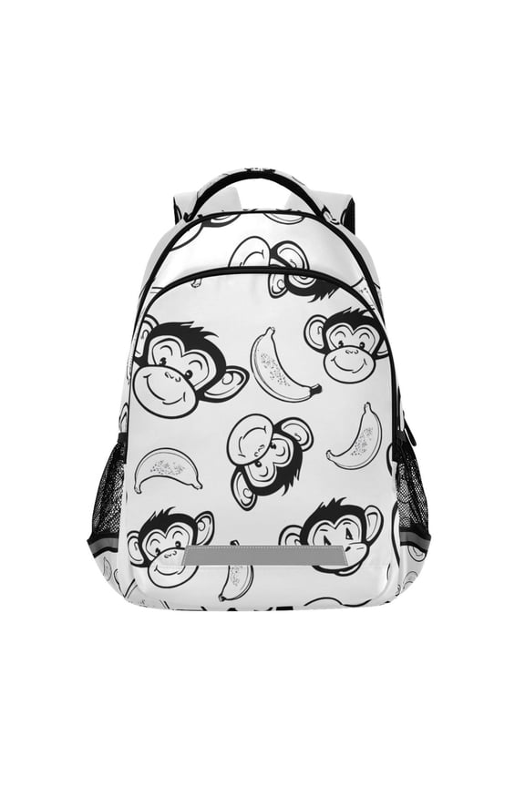 Cartoon Monkey Banana-1 Backpack Elementary School Bag Bookbag Travel Rucksack