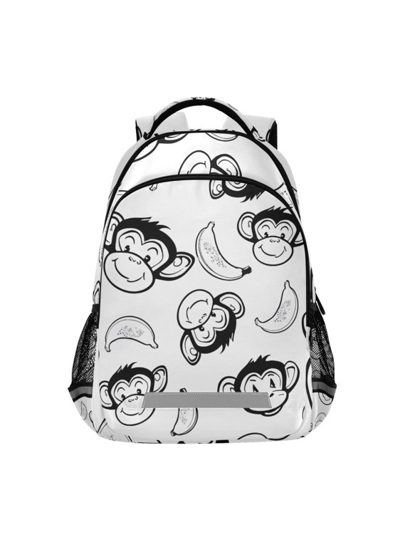 Cartoon Monkey Banana-1 Backpack Elementary School Bag Bookbag Travel Rucksack
