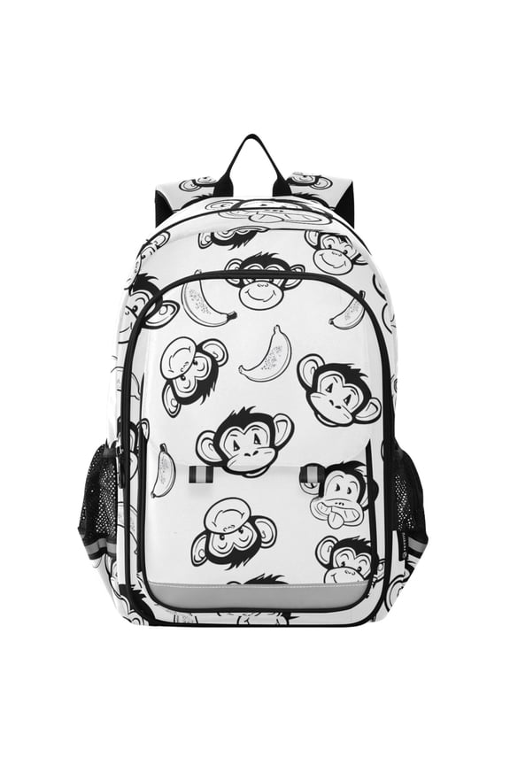 Cartoon Monkey Banana-1 Laptop Backpack Purse Travel Bag Casual School Bookbag Rucksack for Women Men