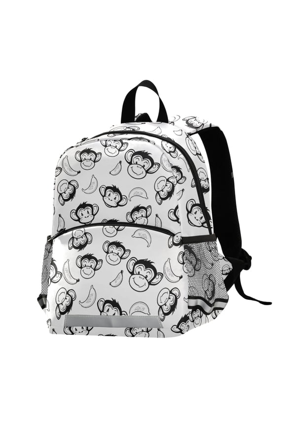 Cartoon Monkey Banana-1 School Backpack Elementary Student Bookbag