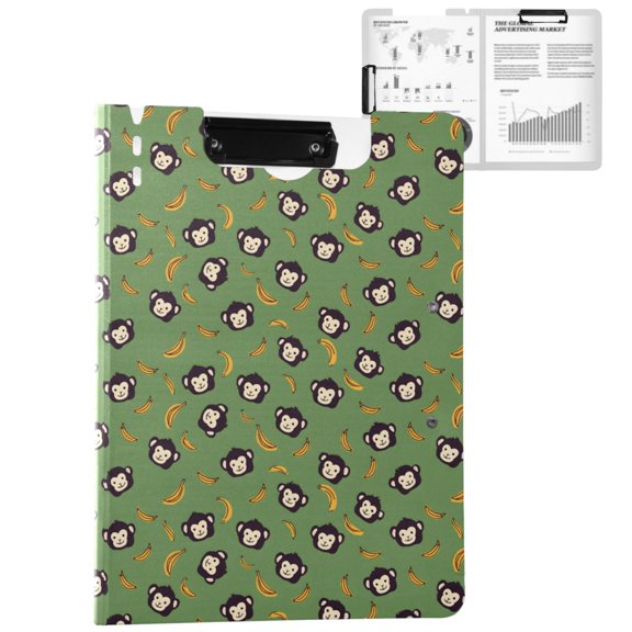 ALAZA Cartoon Monkey Bananas A4 Foldable Clipboard 360 Degree Folder Binder