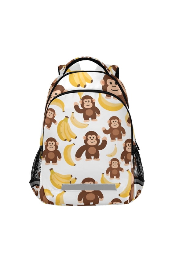 Cartoon Monkey Bananas Cute Backpack Elementary School Bag Bookbag Travel Rucksack