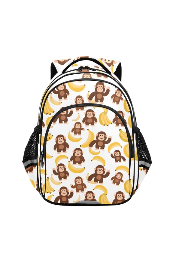 Cartoon Monkey Bananas Cute School Backpack Elementary Bag Bookbag Travel Rucksack