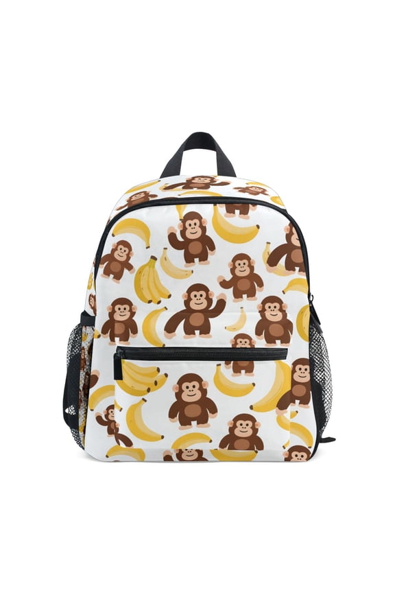 Cartoon Monkey Bananas Cute School Backpack Small Bookbag Mini Bags