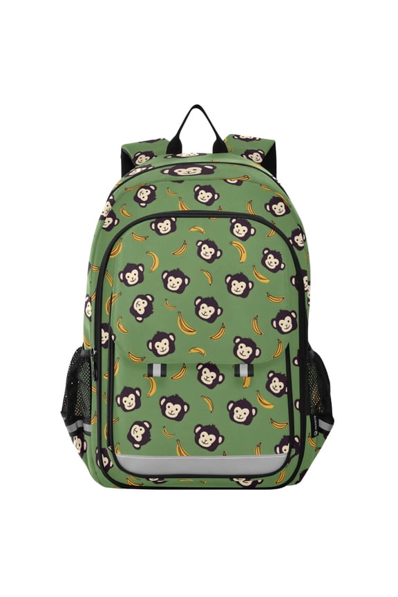 Cartoon Monkey Bananas Laptop Backpack Purse Travel Bag Casual School Bookbag Rucksack for Women Men