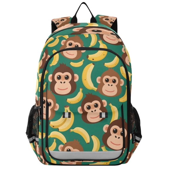 ALAZA Cartoon Monkey Bananas Laptop Backpack Purse Travel Bag Casual School Bookbag Rucksack for Women Men