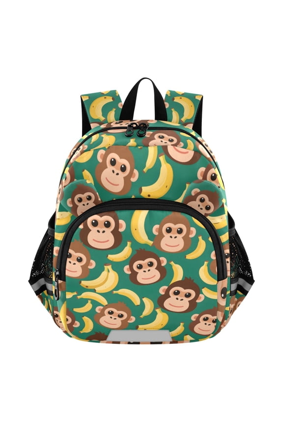 Cartoon Monkey Bananas Mini Backpack School Bookbag Age 3-7 Medium
