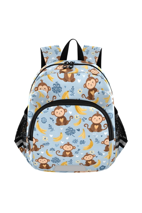 Cartoon Monkey Bananas Mini Backpack School Bookbag Age 3-7 Medium