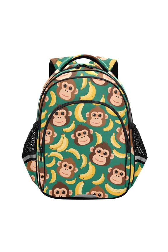 Cartoon Monkey Bananas School Backpack Elementary Bag Bookbag Travel Rucksack