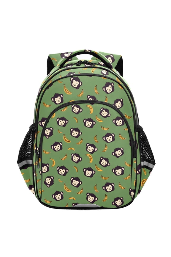 Cartoon Monkey Bananas School Backpack Elementary Bag Student Bookbag Travel Rucksack