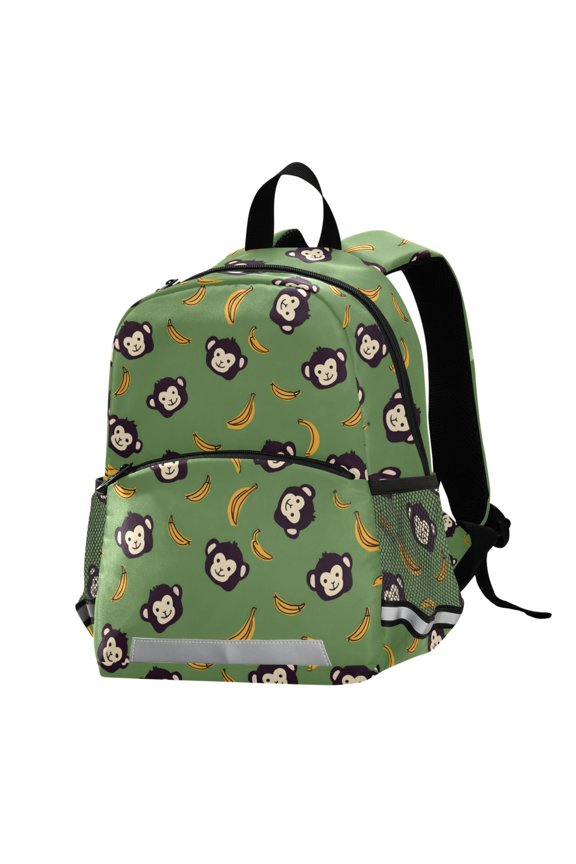 Cartoon Monkey Bananas School Backpack Elementary Student Bookbag