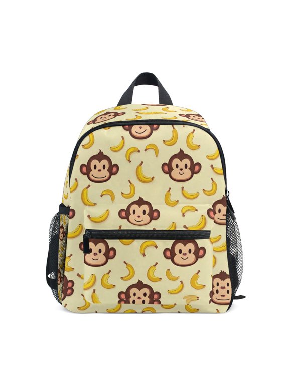 Cartoon Monkey Bananas Toddler Backpack for Preschool Kindergarten Kids Bags