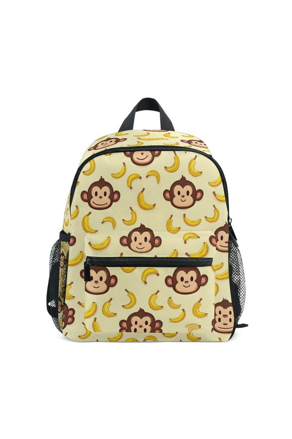 Cartoon Monkey Bananas School Backpack Small Bookbag Mini Bags