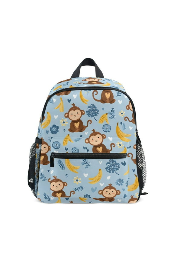 Cartoon Monkey Bananas School Backpack Small Bookbag Mini Bags