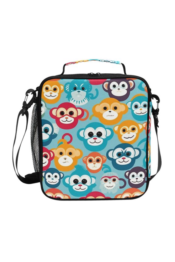 Cartoon Monkey Cute Lunch Box Insulated Lunch Bag Reusable Thermal Cooler Tote School Picnic