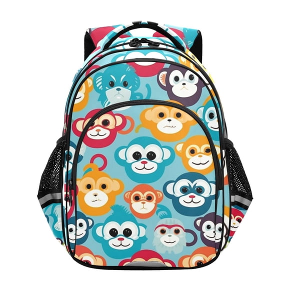 ALAZA Cartoon Monkey Cute School Backpack Elementary Bag Bookbag Travel Rucksack