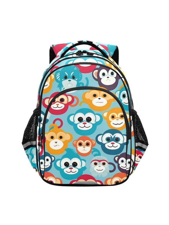 Cartoon Monkey Cute School Backpack Elementary Bag Bookbag Travel Rucksack