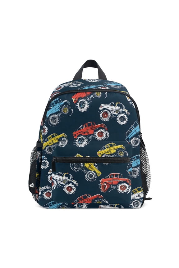 Cartoon Monster Trucks Comic School Backpack Small Bookbag Mini Bags