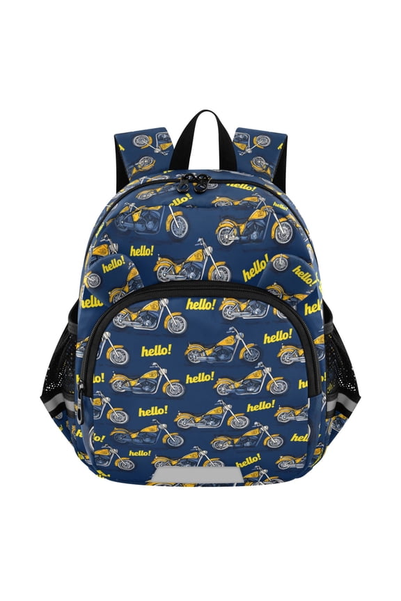 Cartoon Motorcycle-m1 Mini Backpack School Bookbag Age 3-7 Small
