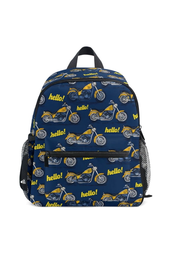 Cartoon Motorcycle-m1 Pattern School Backpack Student Bookbag Mini Bag