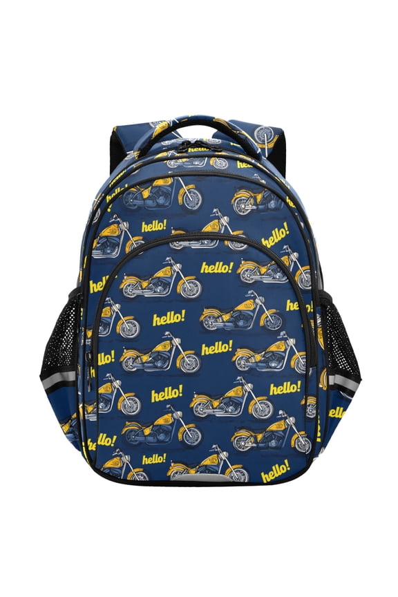 Cartoon Motorcycle-m1 School Backpack Elementary Bag Student Bookbag Travel Rucksack