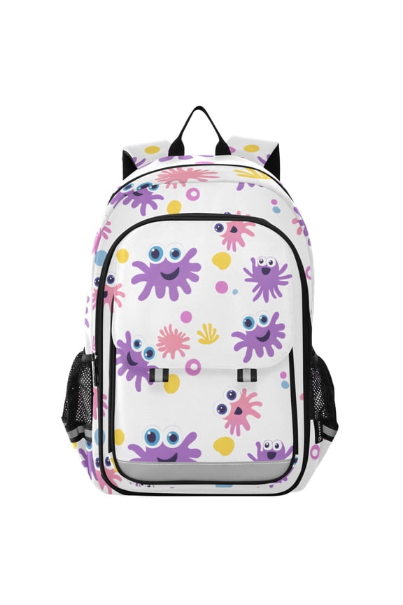 Cartoon Octopus Pattern Laptop Backpack Purse Travel Bag Casual School Bookbag Rucksack for Women Men