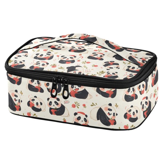ALAZA Cartoon Pandas Lunch Box Insulated Cooler Tote Bag Reusable School Picnic Travel Office