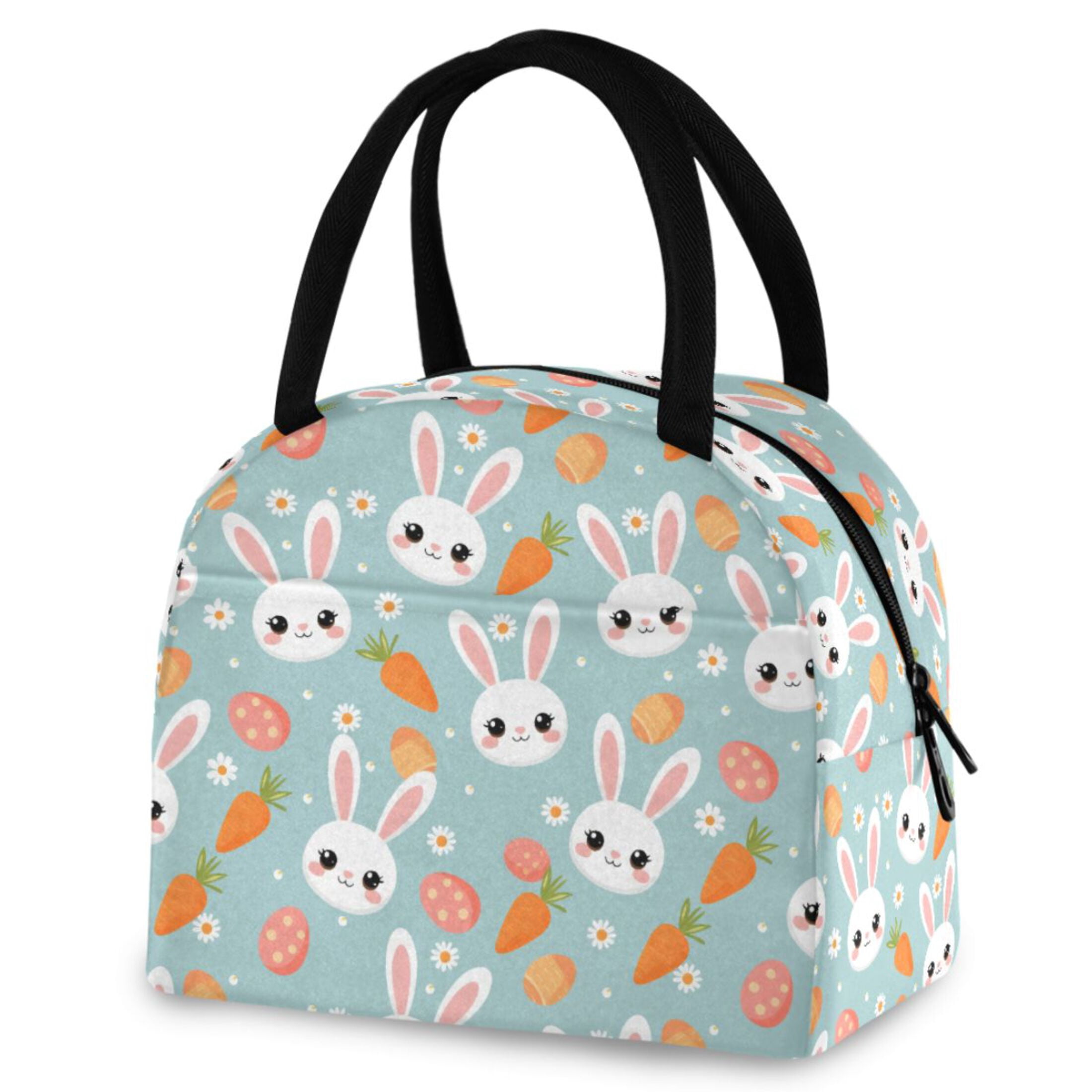 ALAZA Cartoon Rabbits Insulated Lunch Box Reusable Cooler Tote Bag Work ...