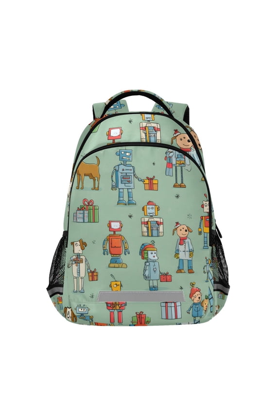 Cartoon Robots Backpack Elementary School Bag Bookbag Travel Rucksack