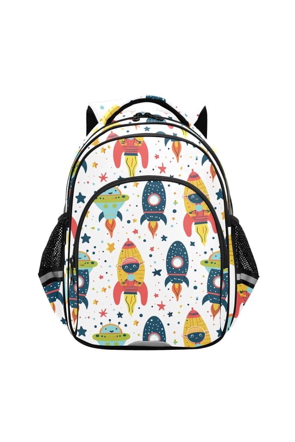 Cartoon Rocket School Backpack Elementary Bag Bookbag Travel Rucksack