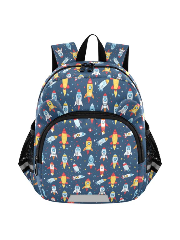 Cartoon Rockets Ships Mini Backpack School Bookbag Age 3-7 Medium