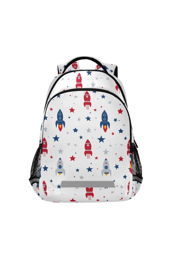 Cartoon Rockets Stars Backpack Elementary School Bag Bookbag Travel Rucksack