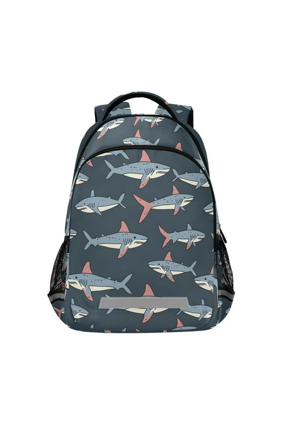 Cartoon Shark Backpack Elementary School Bag Bookbag Travel Rucksack